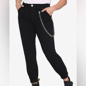 HOT TOPIC black Joggers with original Chain -Size 13/31 (jean size 10/12 approx)